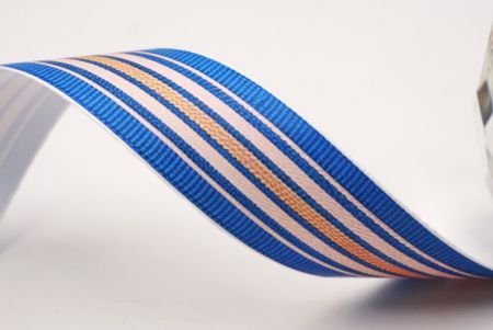 Синя, біла та жовта смугаста плетена стрічка_AI